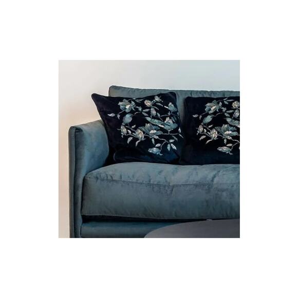 Eight Mood Sweden Calibri Embroidered Floral Throw Pillow 18"x18" in Black NWT - Picture 6 of 6